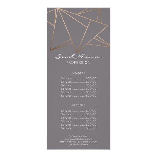 Falsche Goldrose Elegant Modern Minimalist Geometr Werbekarte (Vorne)