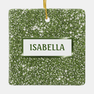 Falsche grüne Glitter-Textur-Optik mit individuell Keramikornament