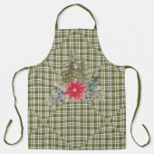 Falsche Grüne Kariert- und Weihnachtsbäume Schürze (Vorderseite)