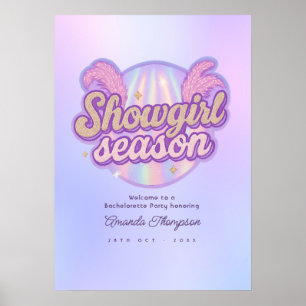 Falsche holografische Disco-Showgirl-Junggesellinn Poster