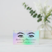 Falsche holografische Glitter-Augen-QR-Code-Microb Visitenkarte (Stehend Vorderseite)