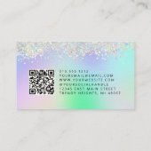 Falsche holografische Glitter-Augen-QR-Code-Microb Visitenkarte (Rückseite)