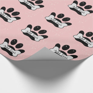 Falsche Hundepackung Druck und Knochen auf Babypin Geschenkpapier