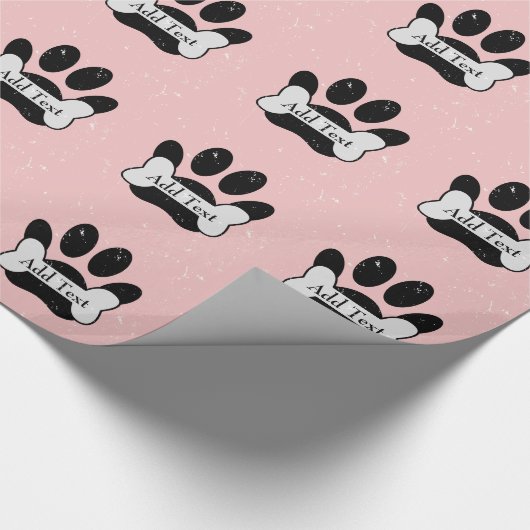 Falsche Hundepackung Druck und Knochen auf Babypin Geschenkpapier (Ecke)