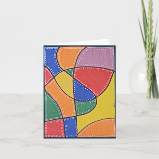 Falsche leere Notizkarte - Helle Doodle Art Dankeskarte (Vorderseite)