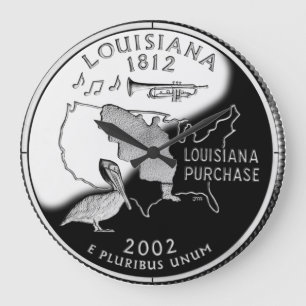 Falsche Louisiana-Staatsvierteluhr Große Wanduhr