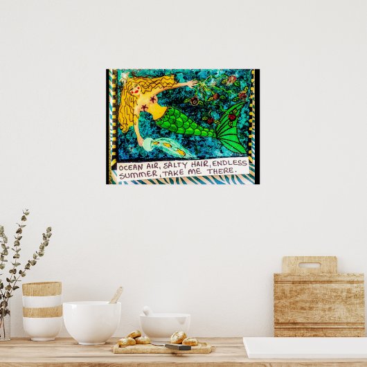 Falsche Mädchenkunst auf Archivpapier Poster (Küche)