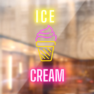 Falsche Neon-Eiscreme-Kegel-Firma Fensteraufkleber