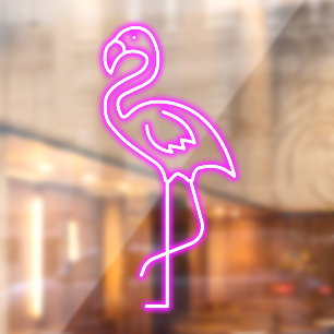 Falsche Neon-Pink-Flamingo-Tropen-Geschäftsfront Fensteraufkleber