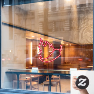 Falsche Neonrote Chili Paprika Rote Flamme Fensteraufkleber