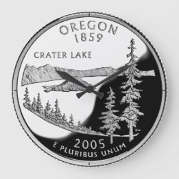 Falsche Oregon-Staatsvierteluhr Große Wanduhr