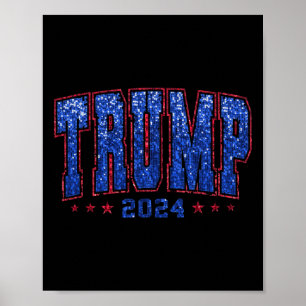 Falsche Pailletten Trump 2024 Präsident Mach Ameri Poster