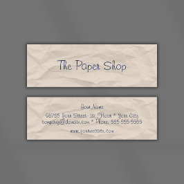 Falsche Papierhandschriftlich Skinny Business Card Mini Visitenkarte