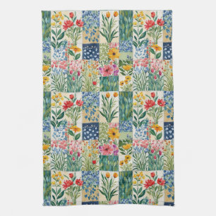 Falsche Patchwork-Gartenblumen Retro Elegant Hübsc Geschirrtuch