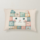 Falsche Patchwork-Pastell-Hauskatze Gesicht Dekokissen (Rückseite)