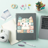 Falsche Patchwork-Pastell-Hütte-Kitty-Gesicht Aufkleber (iPad Hülle)