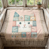 Falsche Patchwork-Pastell-Hütte-Kitty-Gesicht Decke