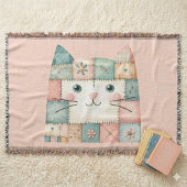 Falsche Patchwork-Pastell-Hütte-Kitty-Gesicht Decke