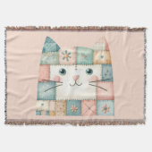 Falsche Patchwork-Pastell-Hütte-Kitty-Gesicht Decke (Vorderseite)