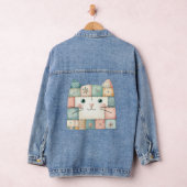 Falsche Patchwork-Pastell-Hütte-Kitty-Gesicht Jeansjacke (Hangar)
