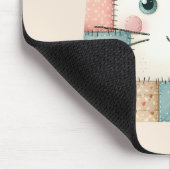 Falsche Patchwork-Pastell-Hütte-Kitty-Gesicht Mousepad (Ecke)