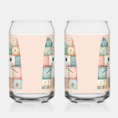 Falsche Patchwork-Pastell-Hütte-Kitty-Gesicht Rosa Dosenglas (Rechts)