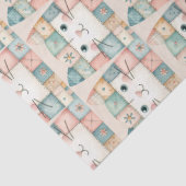 Falsche Patchwork-Pastell-Hütte-Kitty-Gesicht Seidenpapier (Detail)