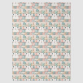 Falsche Patchwork-Pastell-Hütte-Kitty-Gesicht Seidenpapier (Vorderseite)