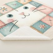 Falsche Patchwork-Pastell-Hütte-Kitty-Gesicht Sherpadecke (3/4)