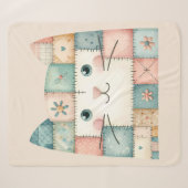Falsche Patchwork-Pastell-Hütte-Kitty-Gesicht Sherpadecke (Vorderseite (Horizontal))