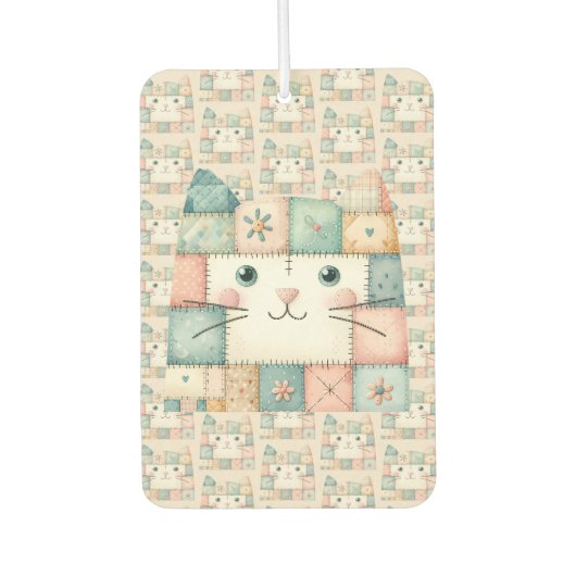 Falsche Patchwork-Pastell-Katzenhütte Autolufterfrischer (Vorderseite)