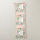 Falsche Patchwork-Pastell-Kitty-Hütte Seitenschläferkissen (Rückseite (Vertikal))