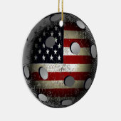 Falsche Pickleball-Flagge Keramik Ornament (Rechts)