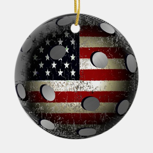 Falsche Pickleball-Flagge Keramik Ornament (Vorne)
