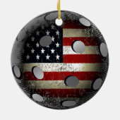 Falsche Pickleball-Flagge Keramik Ornament (Hinten)