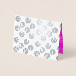 Falsche Polka-Dots-Karte | Silberfolie Print Folienkarte