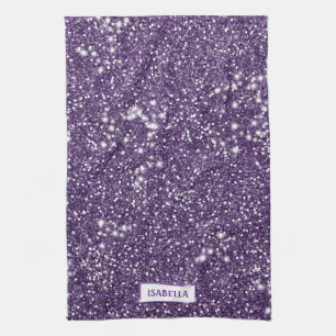 Falsche Purpur-Glitter-Textur-Optik mit individuel Geschirrtuch
