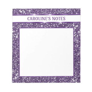 Falsche Purpur-Glitter-Textur-Optik mit individuel Notizblock