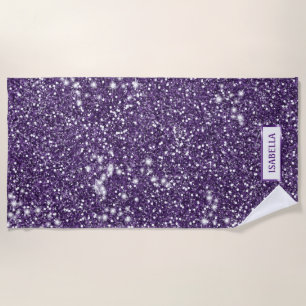Falsche Purpur-Glitter-Textur-Optik mit individuel Strandtuch