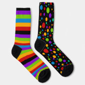 Falsche Regenbogenstreifen und Polka-Dotsocken Socken (Rechts)