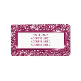 Falsche rosa Glitter-Textur-Optik mit individuelle Adressaufkleber
