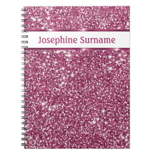 Falsche rosa Glittertextur-Optik mit individuellem Notizblock