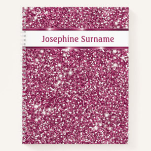 Falsche rosa Glittertextur-Optik mit individuellem Notizblock