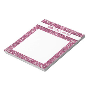 Falsche rosa Glittertextur-Optik mit individuellem Notizblock