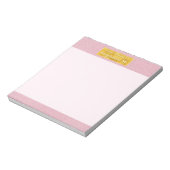 Falsche rosa Ledertextur mit Goldfolienbanner Notizblock (Rotiert)