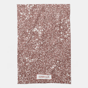 Falsche Rose-Gold-Glitter-Textur-Optik & Benutzerd Geschirrtuch