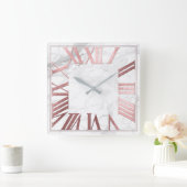 FALSCHE ROSE GOLD ROMAN NUMEROS QUADRATISCHE WANDUHR (Zuhause)