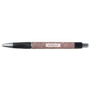 Falsche Roségold-Glitter-Textur-Optik & individuel Kugelschreiber