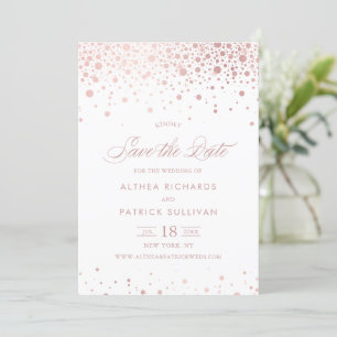 Falsche Rosen Goldfolie Konfetti Punkte Hochzeit Save The Date