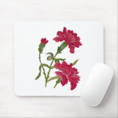 Falsche rot bestickte Nelken Mousepad (Mit Mouse)